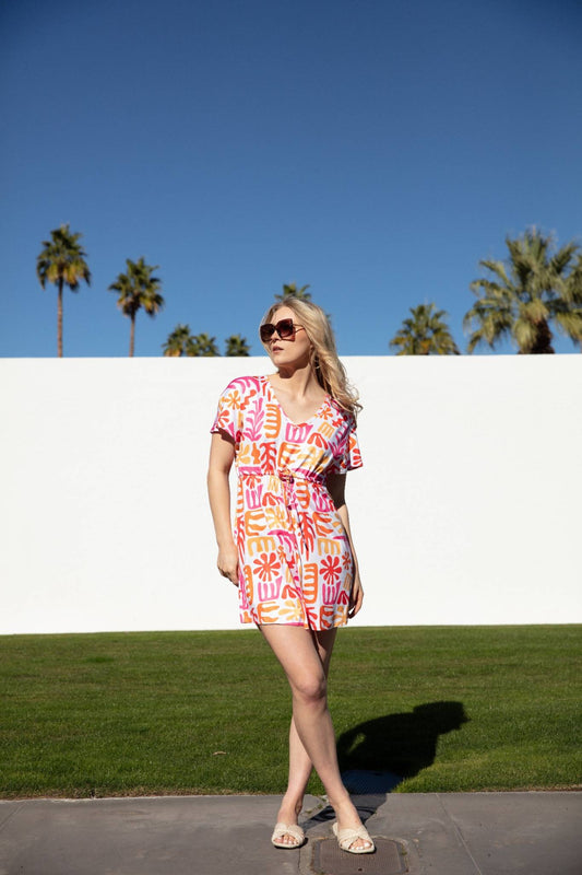 Turquoise Palms - Cinch Dress