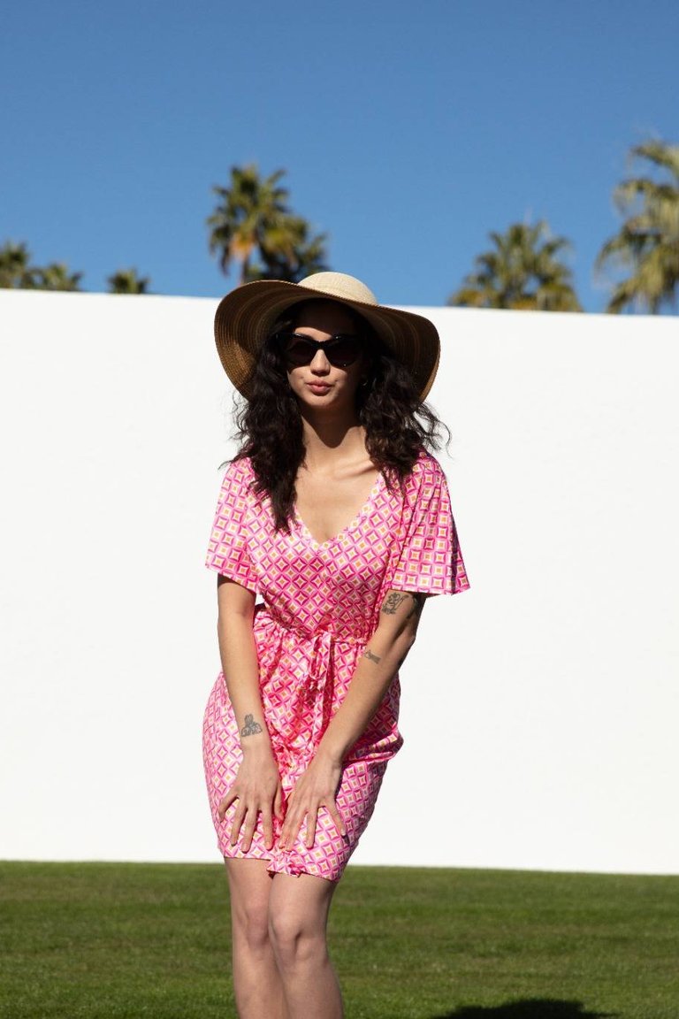 Turquoise Palms - Cinch Dress