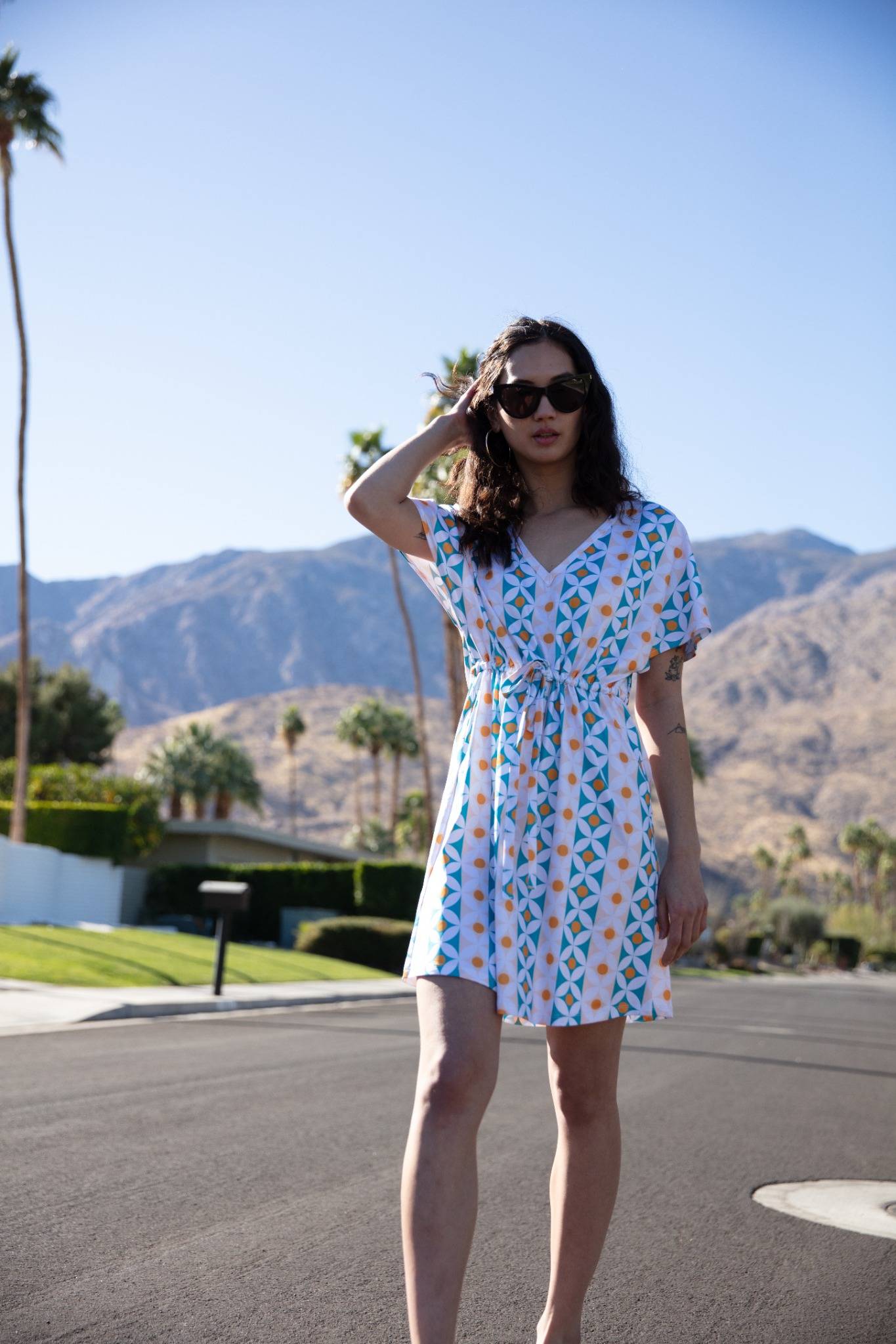 Turquoise Palms - Cinch Dress