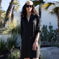 Turquoise Palms - Quarter Sleeve Dress